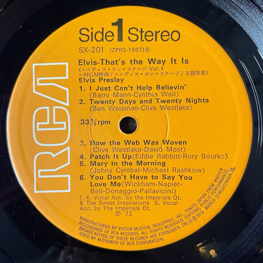 Винтажная виниловая пластинка LP Элвис Пресли Elvis Presley That's The Way It Is (Japan 1975) (Obi) Mary In The Morning