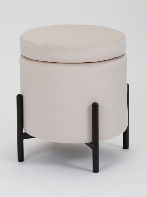 Пуф MyFar Фрэнк с ящиком светло-бежевый велюр MF1022-1