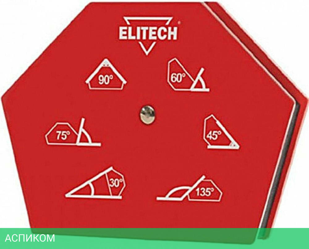 Магнитный угольник для сварки Elitech 0606.017600 (195310)