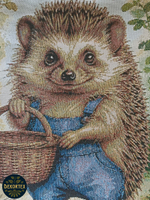 Декоративный гобеленовый чехол для интерьерной подушки Ежик Женя 38*38