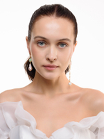 Серьги "Royal pearl gess amazonite" Gold