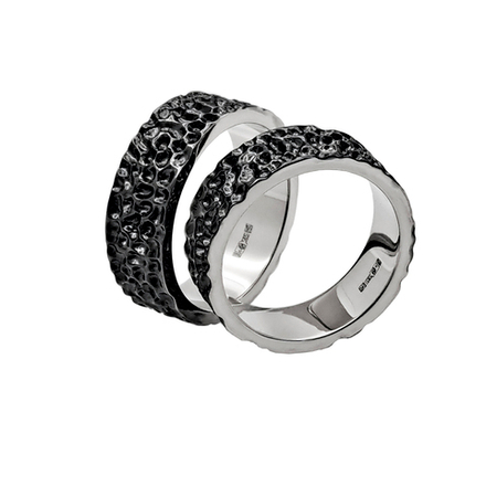 Парные обручальные кольца из белого золота