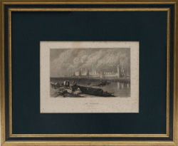 H. Herzer sculpsit. «Вид на Московский Кремль». Старинная гравюра. 19 в.