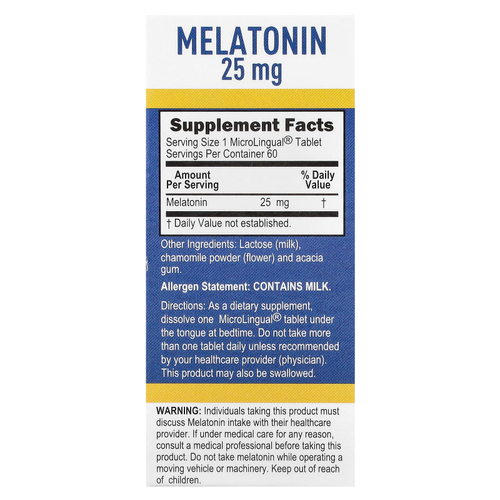 Superior Source, мелатонин, 25 мг, 60 быстрорастворимых таблеток MicroLingual®