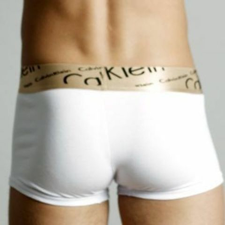 Мужские трусы боксеры белые с косой резинкой черные буквы Calvin Klein Bronze Boxer Italics White