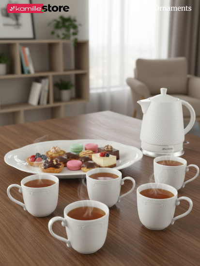 Набор кружек 350 мл. 6 штук "White Ornaments"