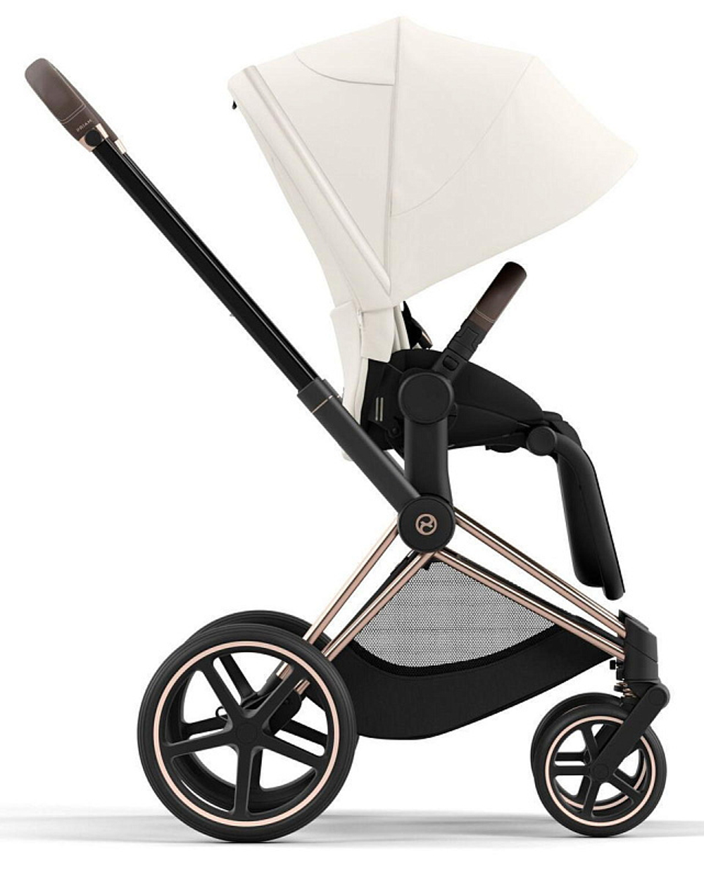 Коляска 3 в 1 Cybex Priam IV Rosegold и автокресло Cloud G i-Size Moon Black Plus Off White