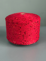 Пряжа Glam Shine пайетки 6+3 мм (002/красный, глянцевые пайетки), 250м/100гр