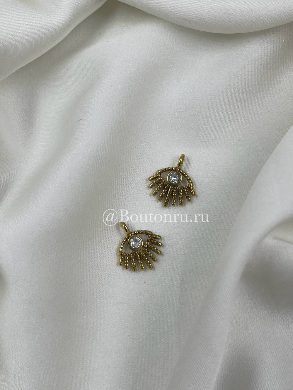 Подвеска золотистая "Глаз" со стразом