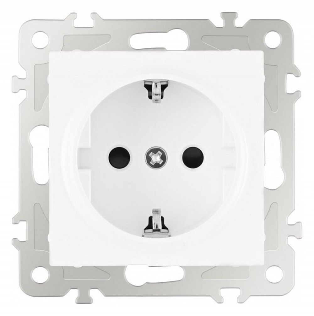 Розетка с заземлением и со шторкой, без рамки Arte Milano am-206 206.40-1.white