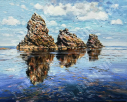 Плотников В.В. Три брата. Сахалин. 2024. Холст, масло.