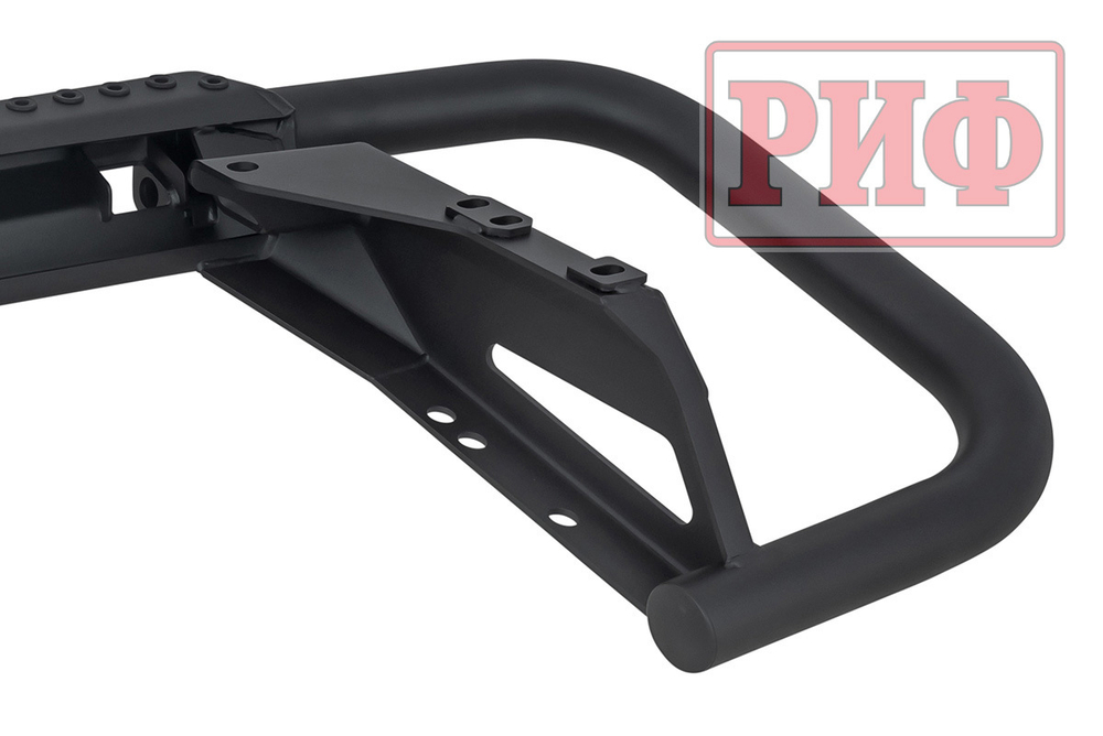 Бампер задний силовой/защита штатного бампера РИФ Toyota Land Cruiser 200 2007-2015 c квадратом под фаркоп, стандарт