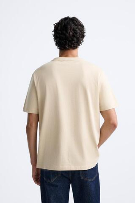 ZARA БАЗОВАЯ ФУТБОЛКА MEDIUM WEIGHT, РЫЖЕВАТО-КОРИЧНЕВЫЙ