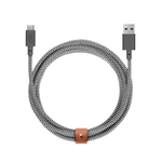 Кабель с оплёткой и ремешком Native Union Belt Cable XL USB-A — USB-C (USB 2.0) (3 м) Поддерживаемая скорость передачи данных — до 480 Мбит/с. Сертификация USB-IF
