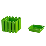 Кашпо квадратное малое "Лардо" с поддоном 19,5*19,5*15,6 цвет салатовый