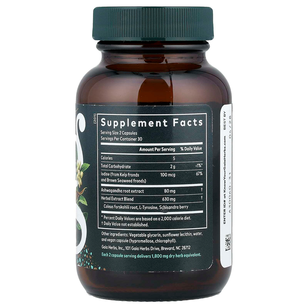 Gaia Herbs, средство для поддержки щитовидной железы, 60 капсул Phyto-Caps®