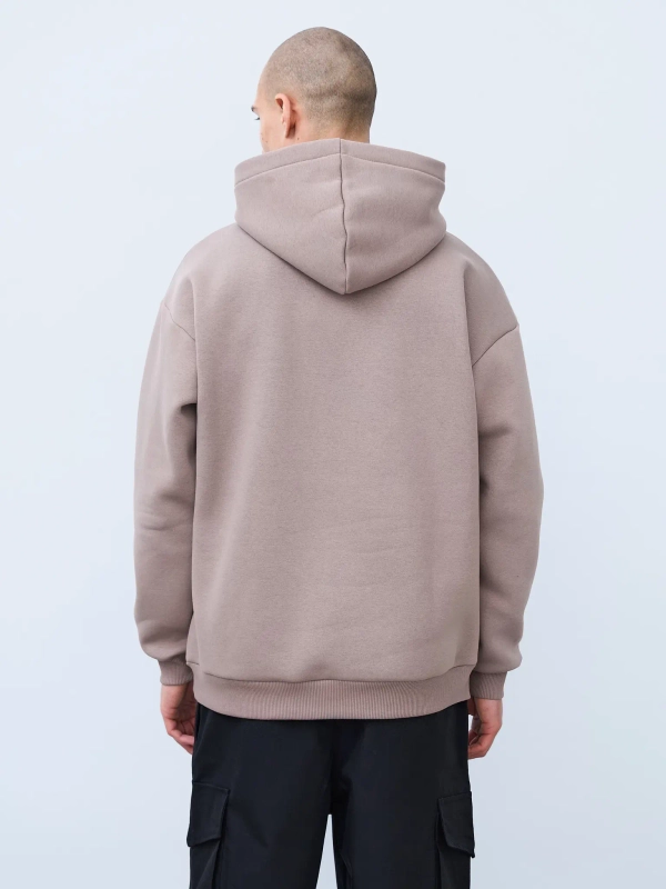 Худи оверсайз с начесом (темно-бежевый)