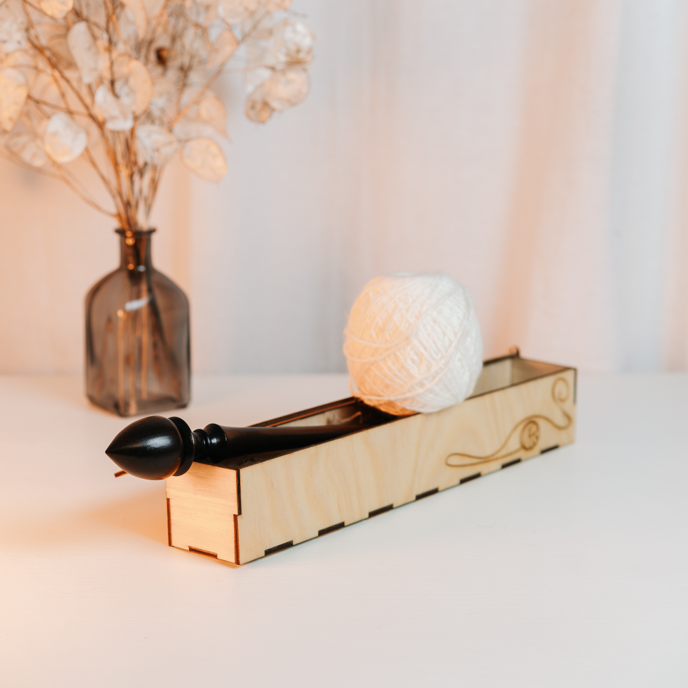 Деревянное Опорное веретено в подарочном органайзере, коробке. OV14