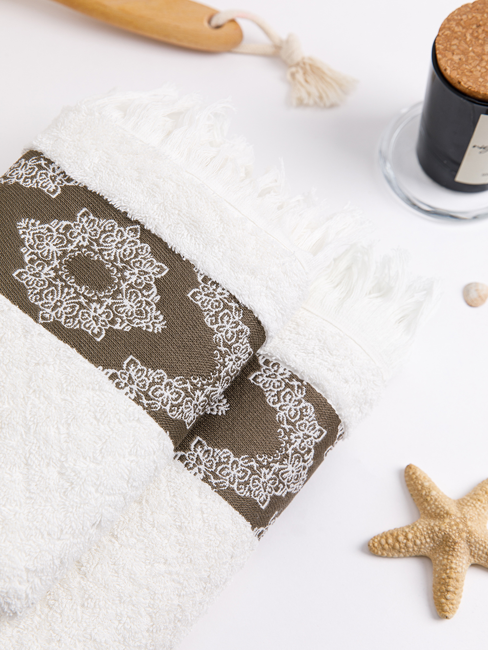 Полотенце махровое, г/к, жак., "Византия" 50х85, арт. AVIS50-85, цвет: 2708201-Кремовый,