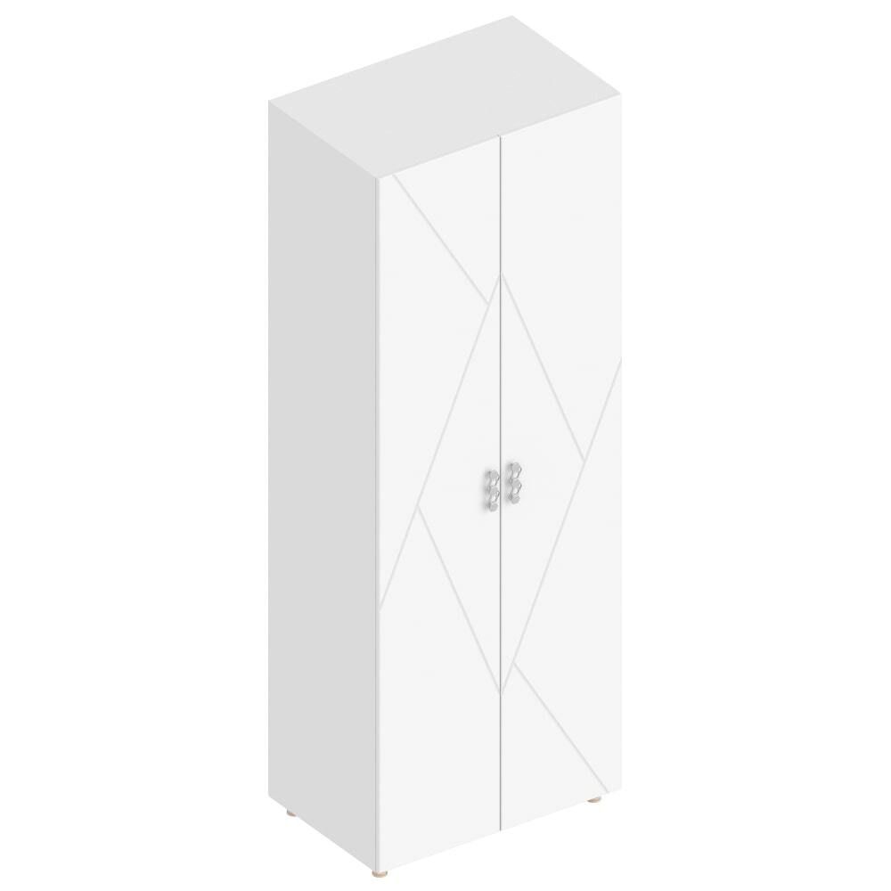 Шкаф 2-ств с 2 штангами МС "Сандра"(Белый лофт