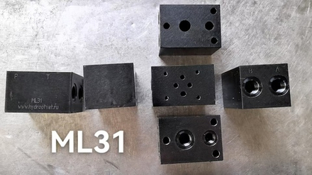 ML31-ST - Одноместная стальная плита для батарейного монтажа клапанов Ду6 (DN6 - CETOP03)