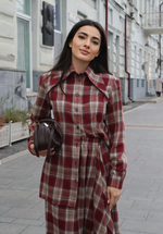 Рубашка с острым воротником в клетку из шерсти