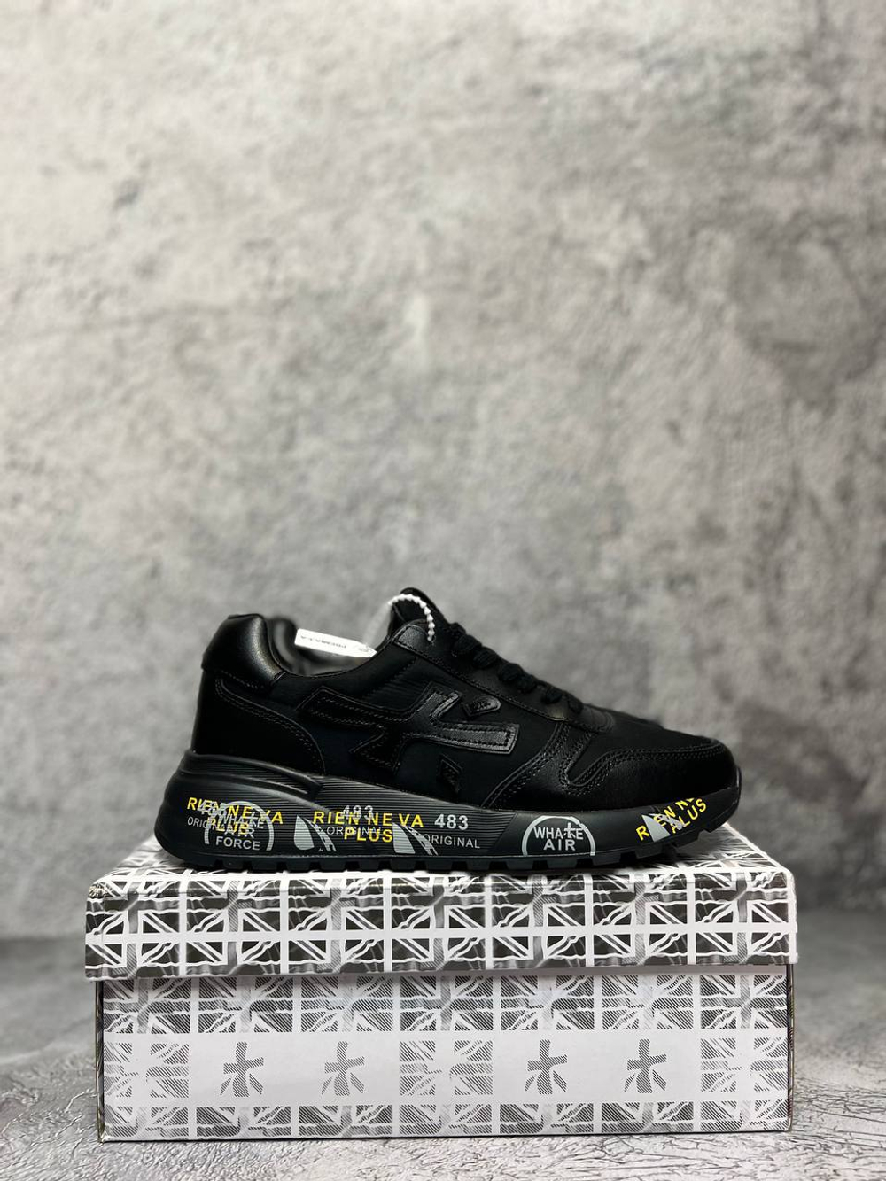 Premiata Mick черные кожа