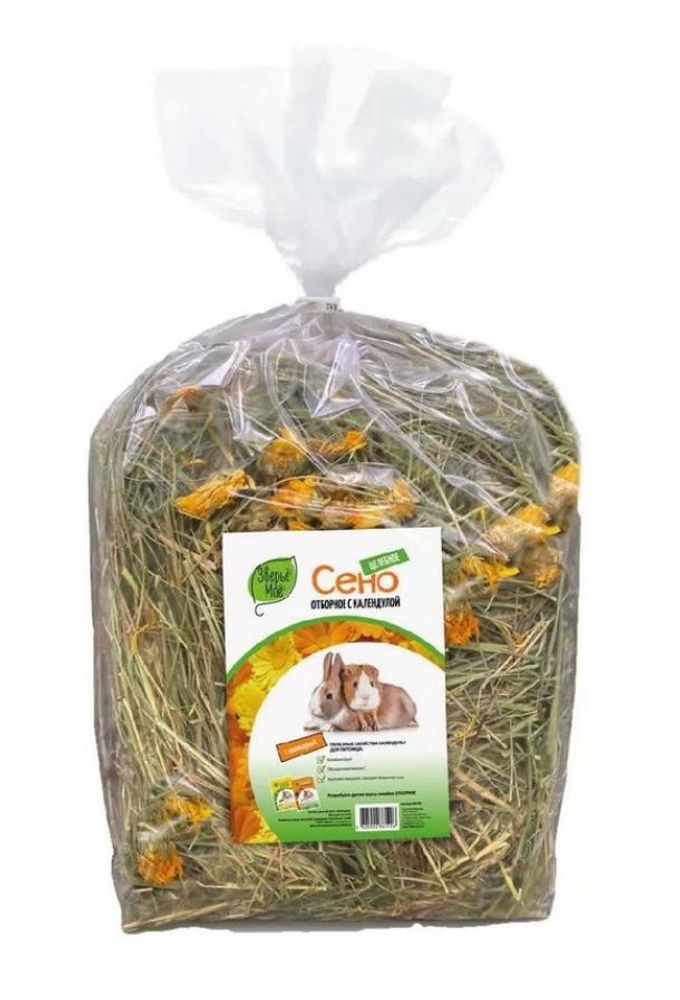 Наполнитель Зверье мое сено отборное с календулой - 500 гр