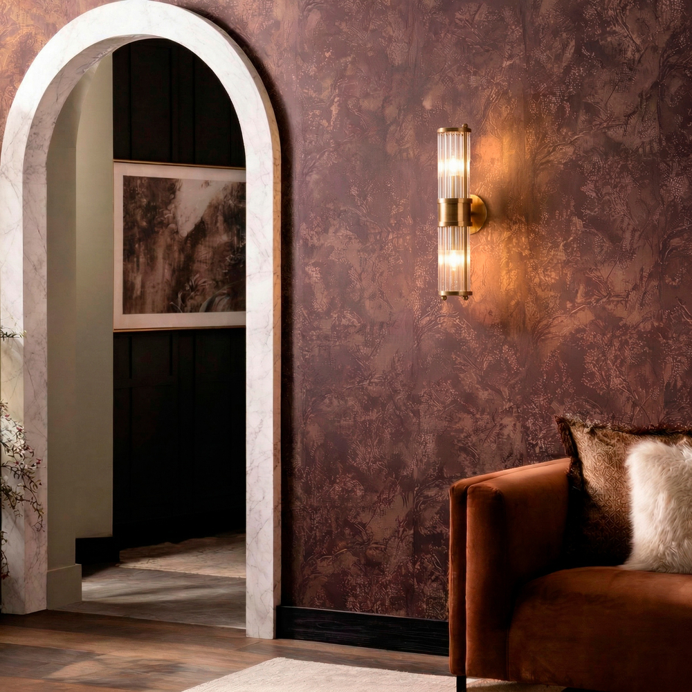 766652 Бра FLOP 2х6W (led) E14 ЛАТУНЬ/ПРОЗРАЧНЫЙ