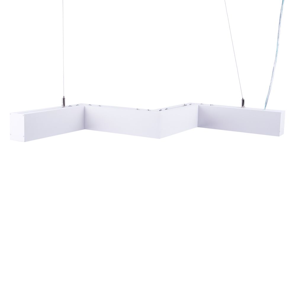 ULO-K19A 30W-4000K-Z30-120 IP40 WHITE Светильник линейный светодиодный подвесной. Зигзагообразный. профиль 50х70мм. Белый свет 4000K. 3000Лм. Алюминий. Цвет белый. TM Uniel