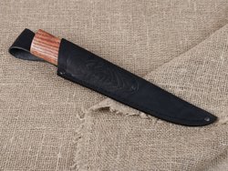 Якутский нож, сталь Х12МФ, рукоять ясень, кованый дол