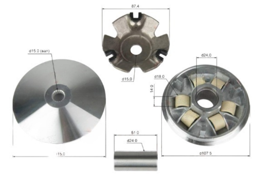 Вариатор в сборе 163QMK с балансиром