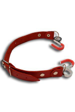 Красный кляп с крючками Вечная улыбка (Цвет: красный)