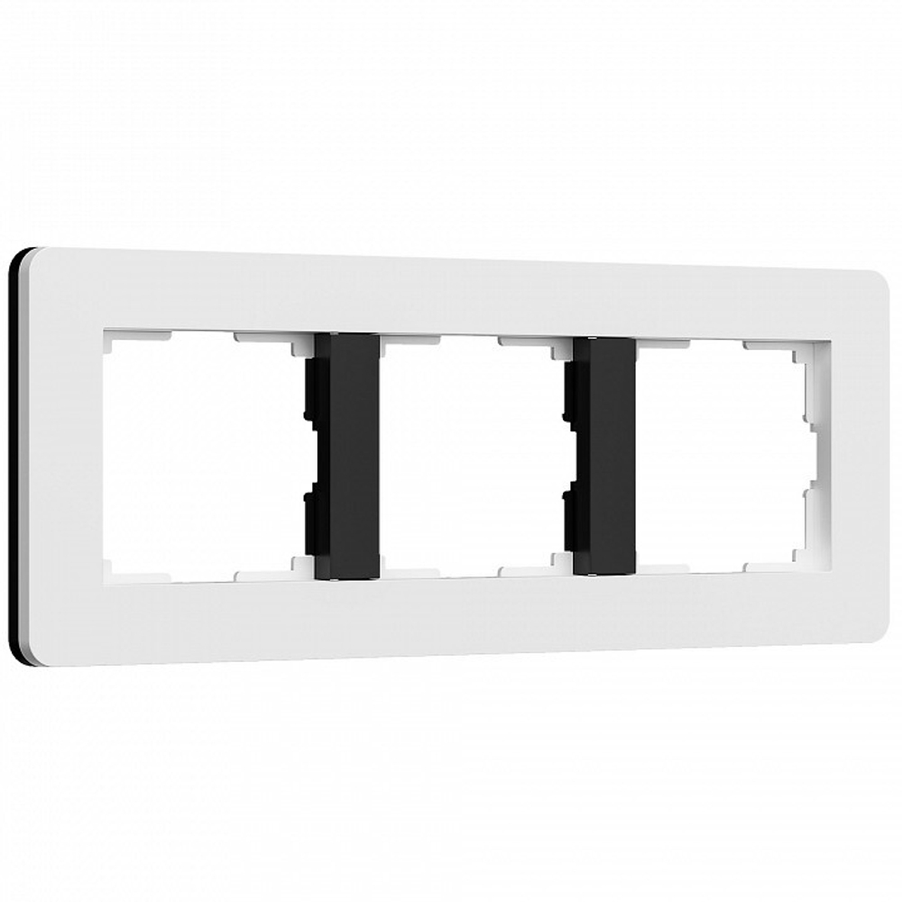 Рамка на 3 поста Werkel Split (белый/черный, soft-touch) W0033068