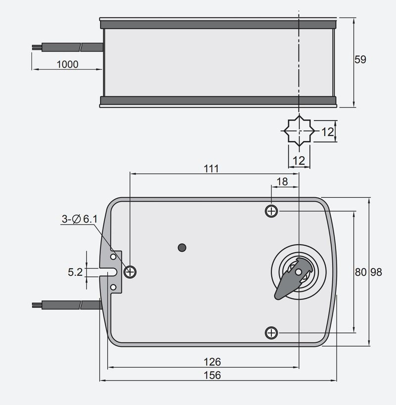 Электропривод UCP UE-230-15T реверсивный для противопожарных клапанов