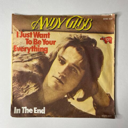 Винтажная виниловая пластинка 7 дюймов (маленькая пластинка) Andy Gibb, I Just Want To Be Your Everything / In The End (Germany 1977)