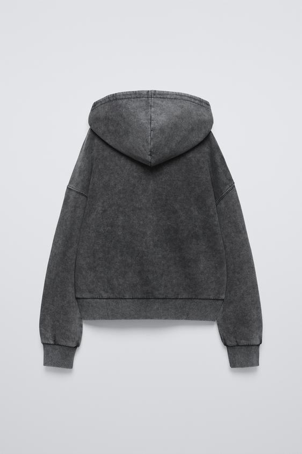 ZARA ХУДИ ИЗ ТКАНИ С ЭФФЕКТОМ ПОТЕРТОСТИ, АНТРАЦИТОВО-СЕРЫЙ