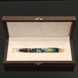 Ручка "Деревенский пейзаж" с ручной росписью Палех в футляре