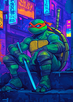 Картина на стену на металле от MetallSubArt "Черепашка ниндзя"