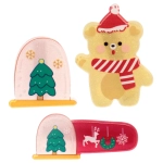 Зажимы для волос 3шт «Christmas story- Чудесные друзья», 6,5*10,5см