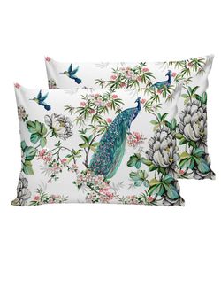 Наволочка комплект 2шт Сказка "Павлины." 50х70 см, поплин
