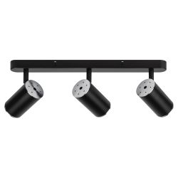 Светильник настенно-потолочный спот ЭРА OL35-3 BK MR16 GU10 IP20 черный хром | Накладные светильники