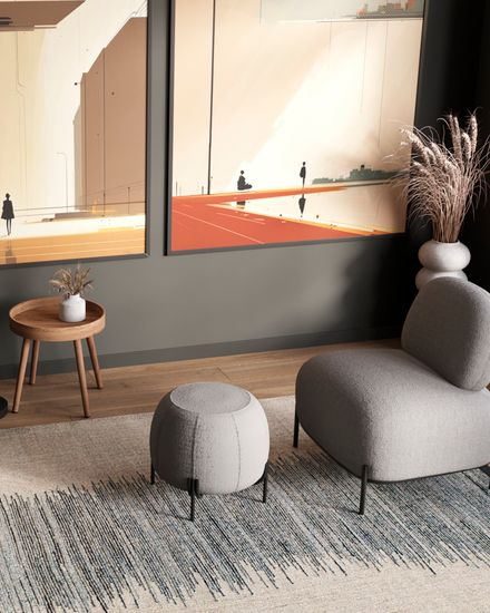 Пуф Флик букле серый