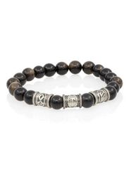 Браслет из натурального обсидиана с рунами Одал, Тейваз, Феху - Достижение целей