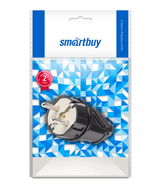 SmartBuy Вилка прямая с заземлением черная 16А 250В