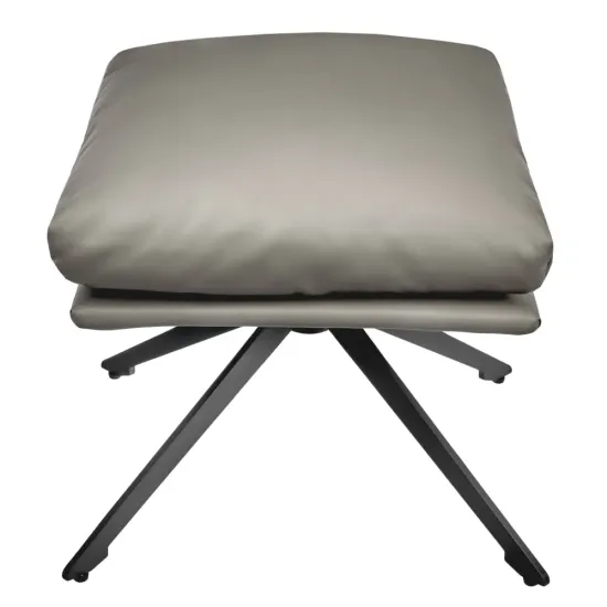 Комплект кресло HUG светло-серый, экокожа, шенилл с оттоманкой светло-серый, экокожа