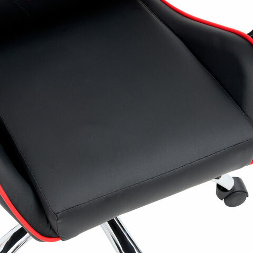 Кресло компьютерное CROMEX "Joker GM-125", две подушки, экокожа, черное/красное, 532954