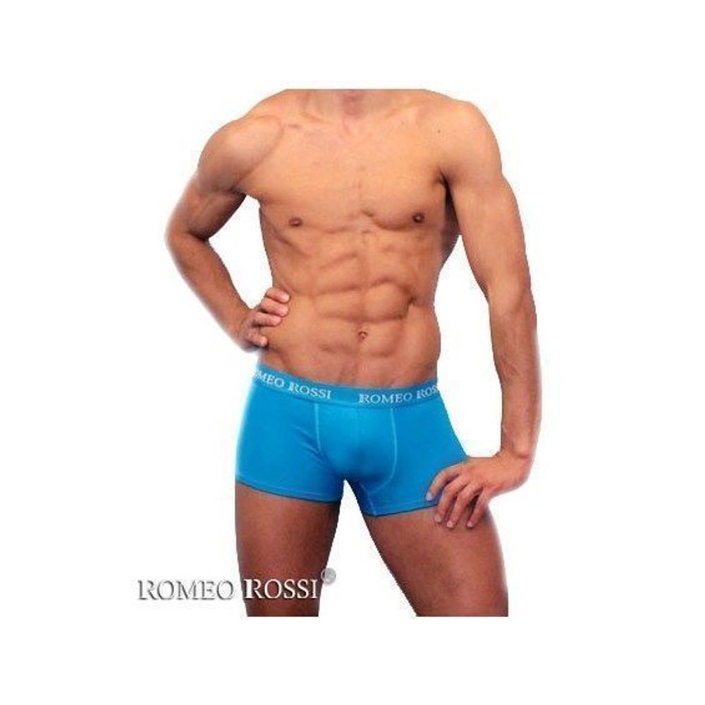 Мужские трусы боксеры c резинкой Romeo Rossi бирюзовые RR6005-10