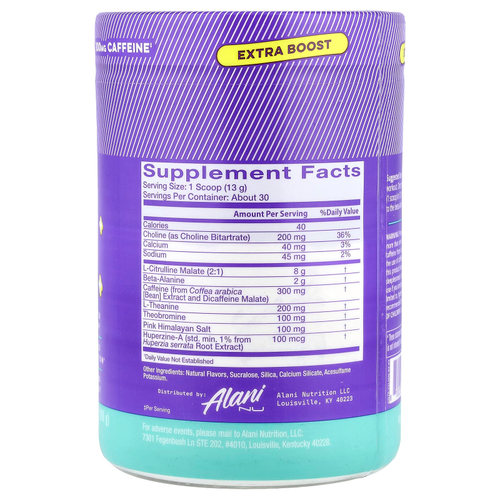 Alani Nu, Pre-Workout+, фруктовый лимонад, 388 г (13,7 унции)