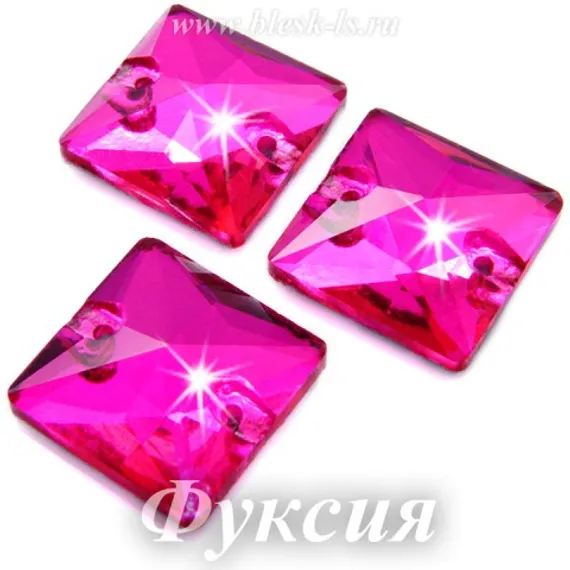 ЛС Пришивной квадрат с 2 отверстиями, Фуксия